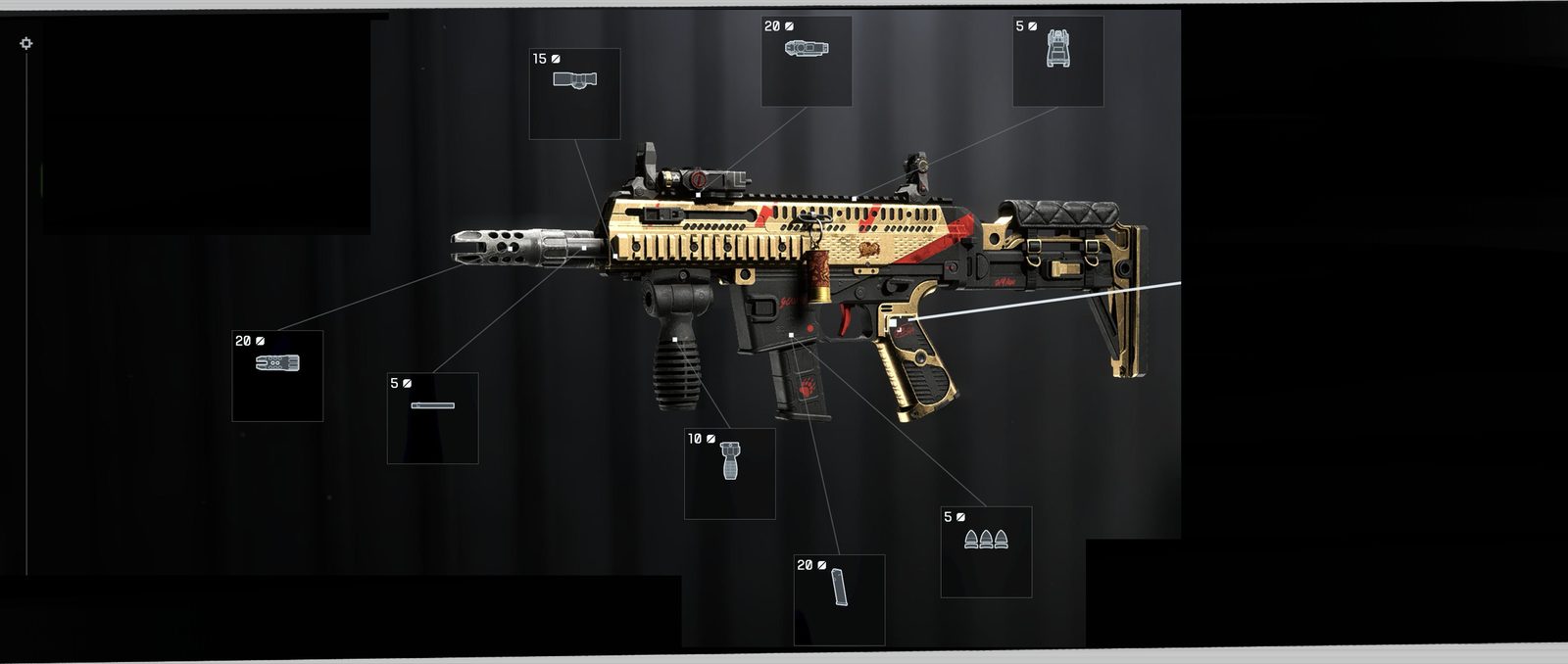 SCW-10 Bear It in gold and black with red accents